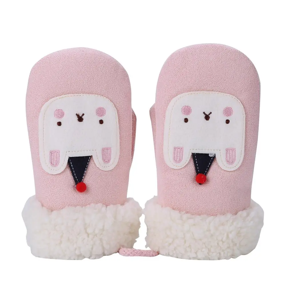 

1 Pair Children Cartoon Gloves Imitation Lamb Fleece Thicken Girls Boys Autumn Winter Warm Gifts Apparel Accessories