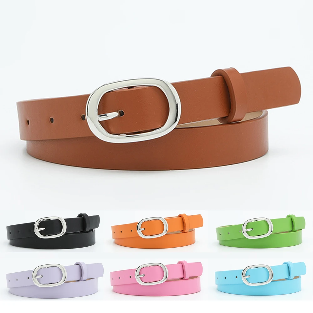 

Ремень из искусственной кожи для женщин, декоративный пояс для платьев, джинсов, штанов, Овальный японский, однотонный