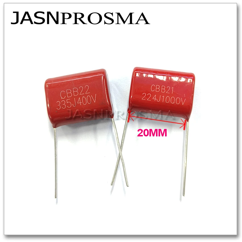 Фото Конденсатор JASNPROSMA CBB, шаг 20 мм, 400 В, 630 В, 1000 В, 1 кВ, 200 шт., 220NF 330NF 470NF 560NF 224J 334J 474J 564J, емкость №2