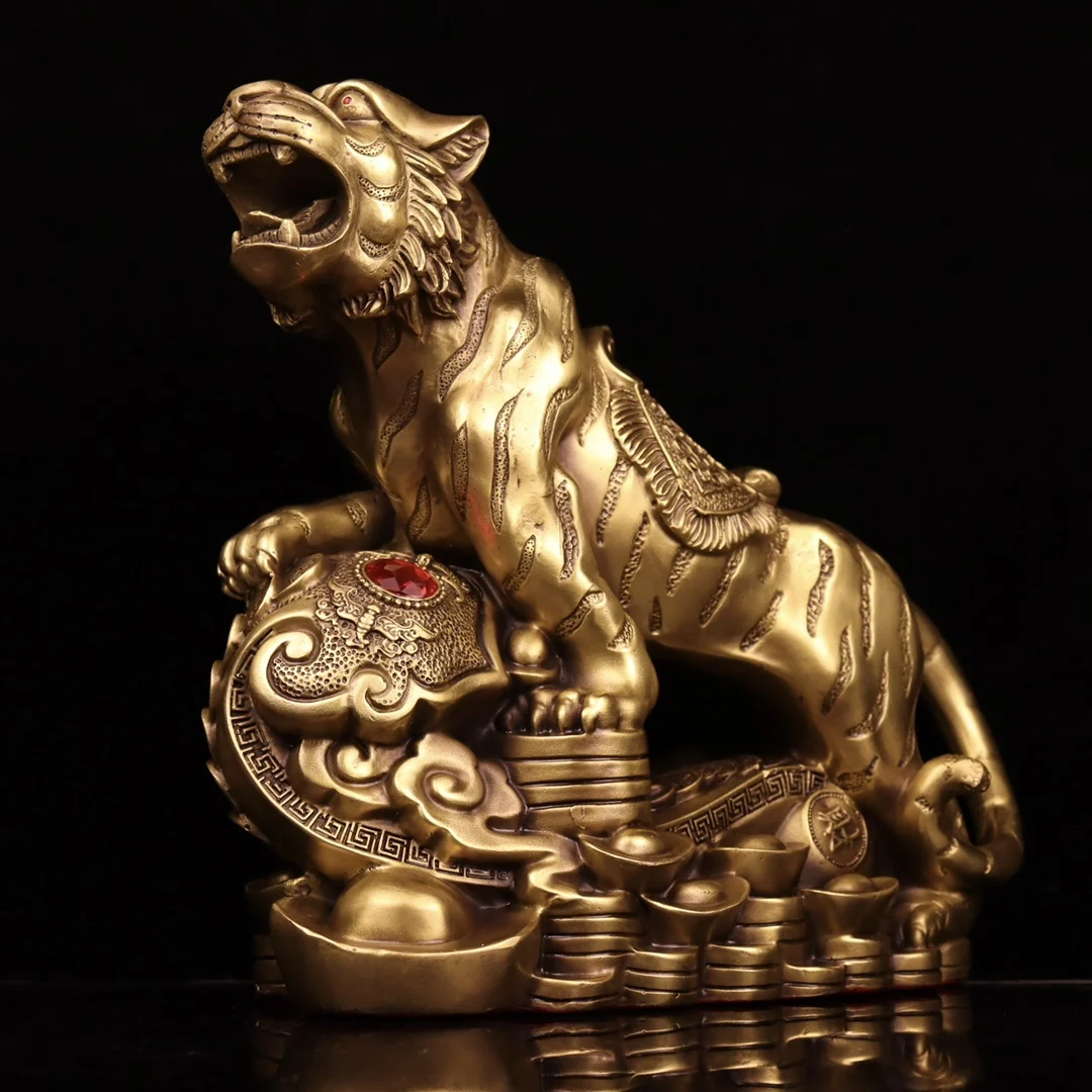 

Высококачественная китайская Статуэтка тигра с тонкой резьбой, большая Статуэтка