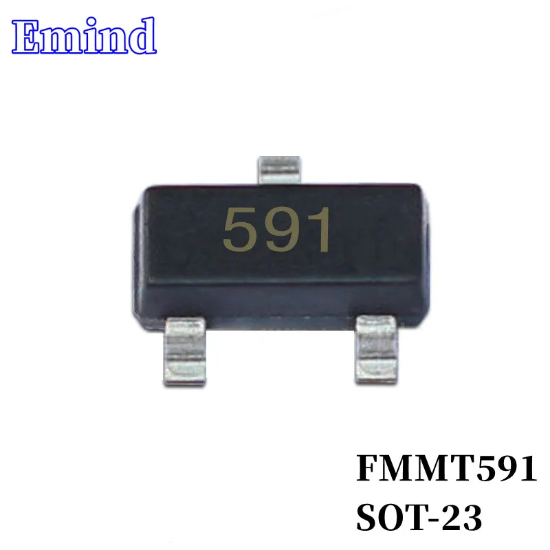 200/500/1000/2000/3000Pcs FMMT591 SMD Transistor SOT-23 Footprint 591 Silkscreen NPN 60V/1A Bipolar Amplifier Transistor