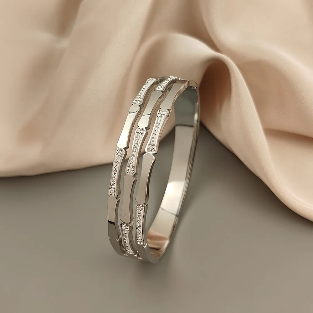 Оригинальный дизайн браслет из нержавеющей стали с золотым покрытием и водяным