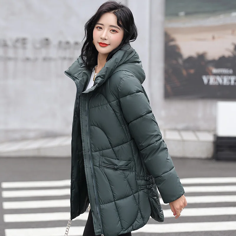 

Jacket Women Winter Parkas Solid with hooded Color Outerwear casual High Quality Coat