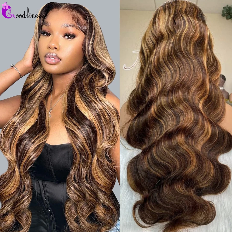 

Highlight 13x6 Lace Front Wig HD 13x4 Full Lace Wig Human Hair PrePlucked Body Wave Lace Front Wig Raw Indian Glueless Wigs 180%