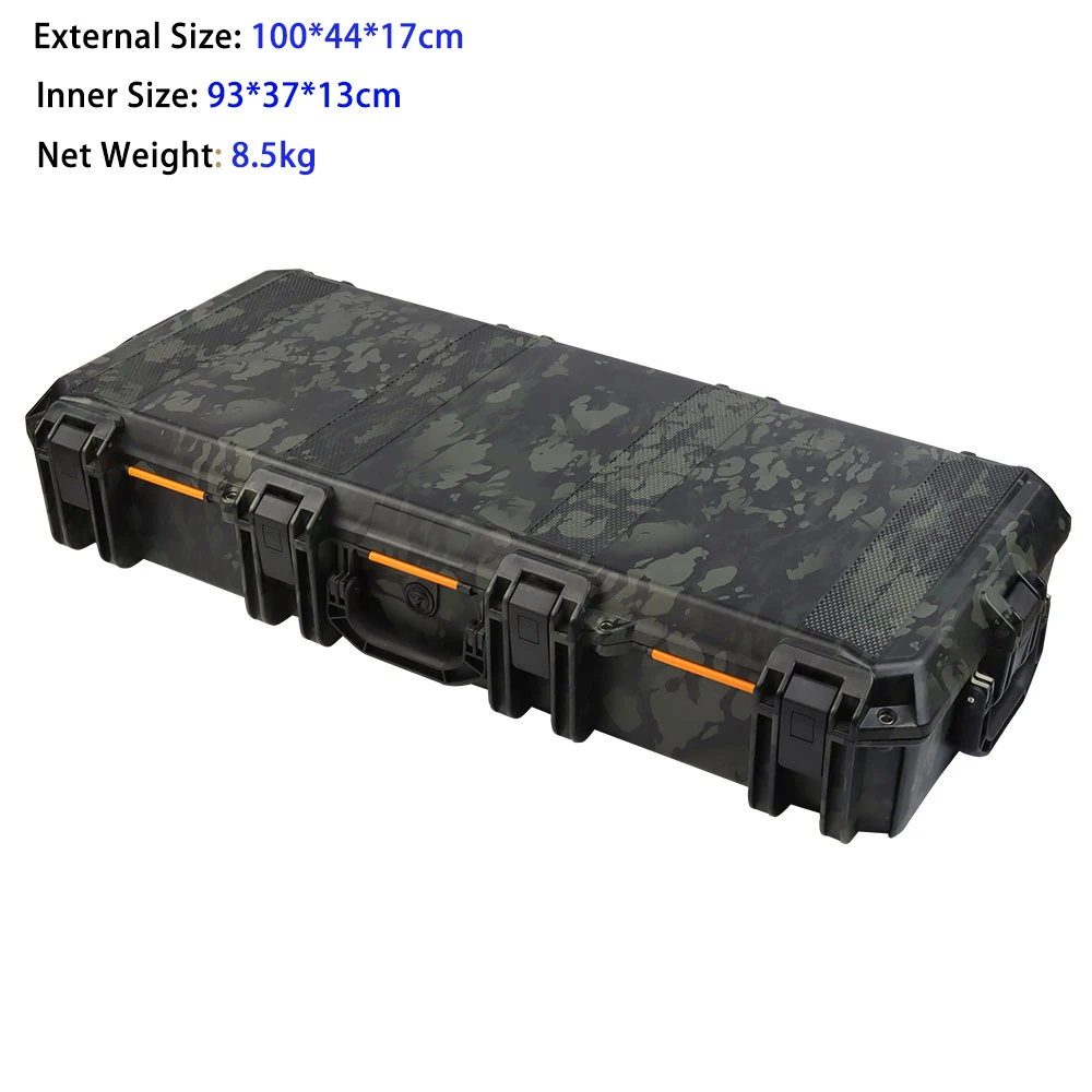 Long Tactical Storm Safety Case Rifle Shotgun Waterproof Dust-proof Shockproof  Tools Box Hard Case With Wheels Pre-cut Foam
