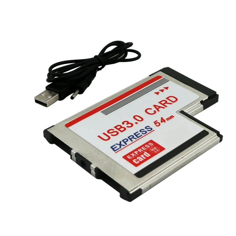 Фото 54 мм к USB 3,0 X 2 порта Expresscard PCI-E к USB-адаптеру-конвертер экспресс-карты металл + пластик для ноутбука №1
