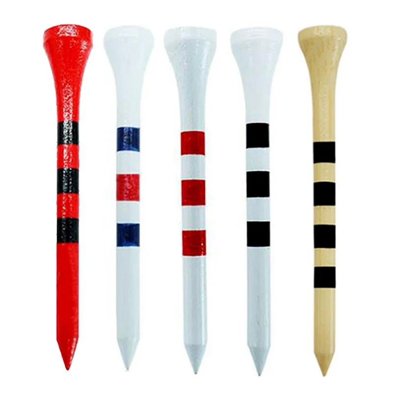 

Professional Bamboo golf tees 100pcs/pack 5x strong than wooden tee red white Practice game ball tee for Irons Drivers Hybrids
