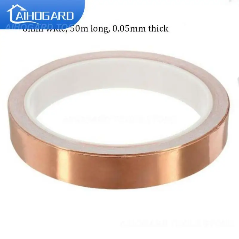 

50m High Temperature Resistant Heat Resist Tape Double Guide Copper Foil Tape Copper Foil Strip Accessories Tools Electronic