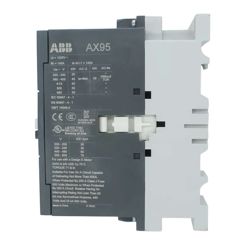 Замыкатели ABB 3-ploe серии AX 1NC и 1NO 50 Гц/60 Гц, 24 В ~ 440 В, 95 а, AX95-30-11