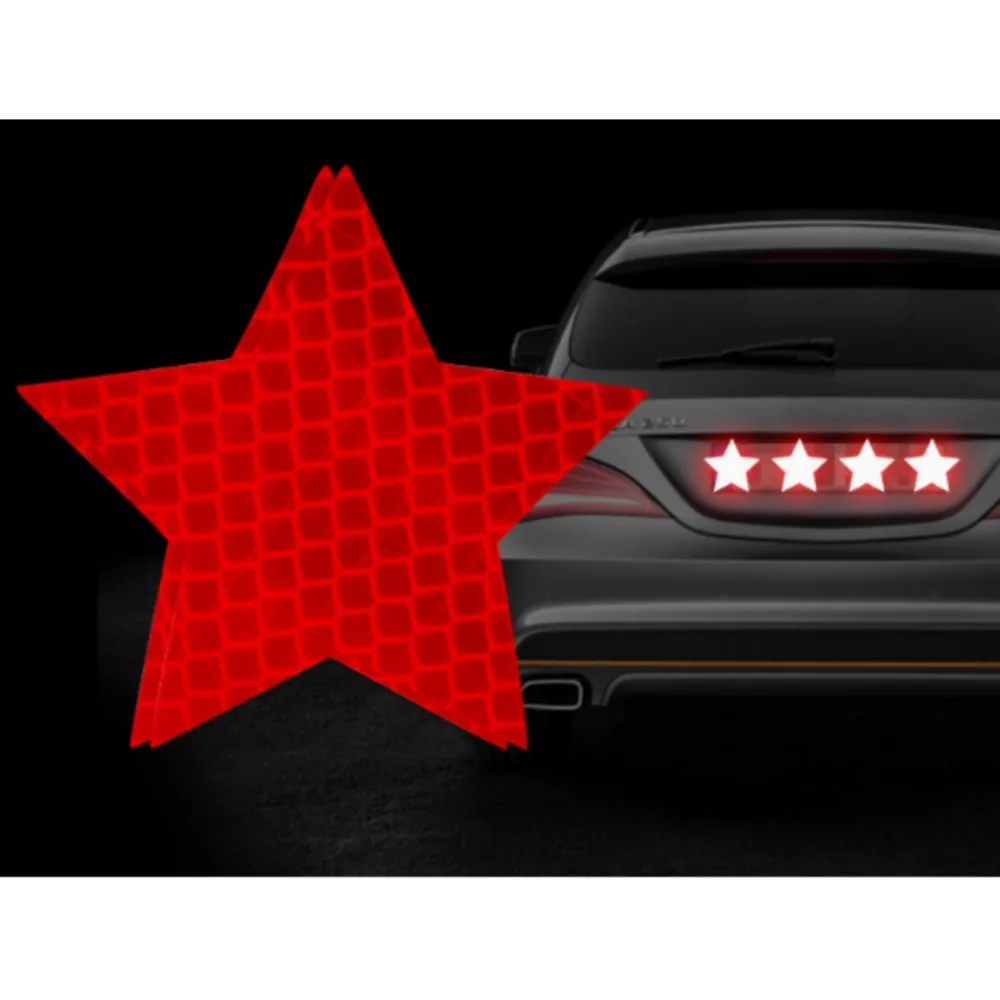 10 шт., светоотражающая наклейка в форме звезды, самоклеящаяся предупреждающая лента для безопасности, заметная лента для автомобиля, грузовика, мотоцикла, прицепа