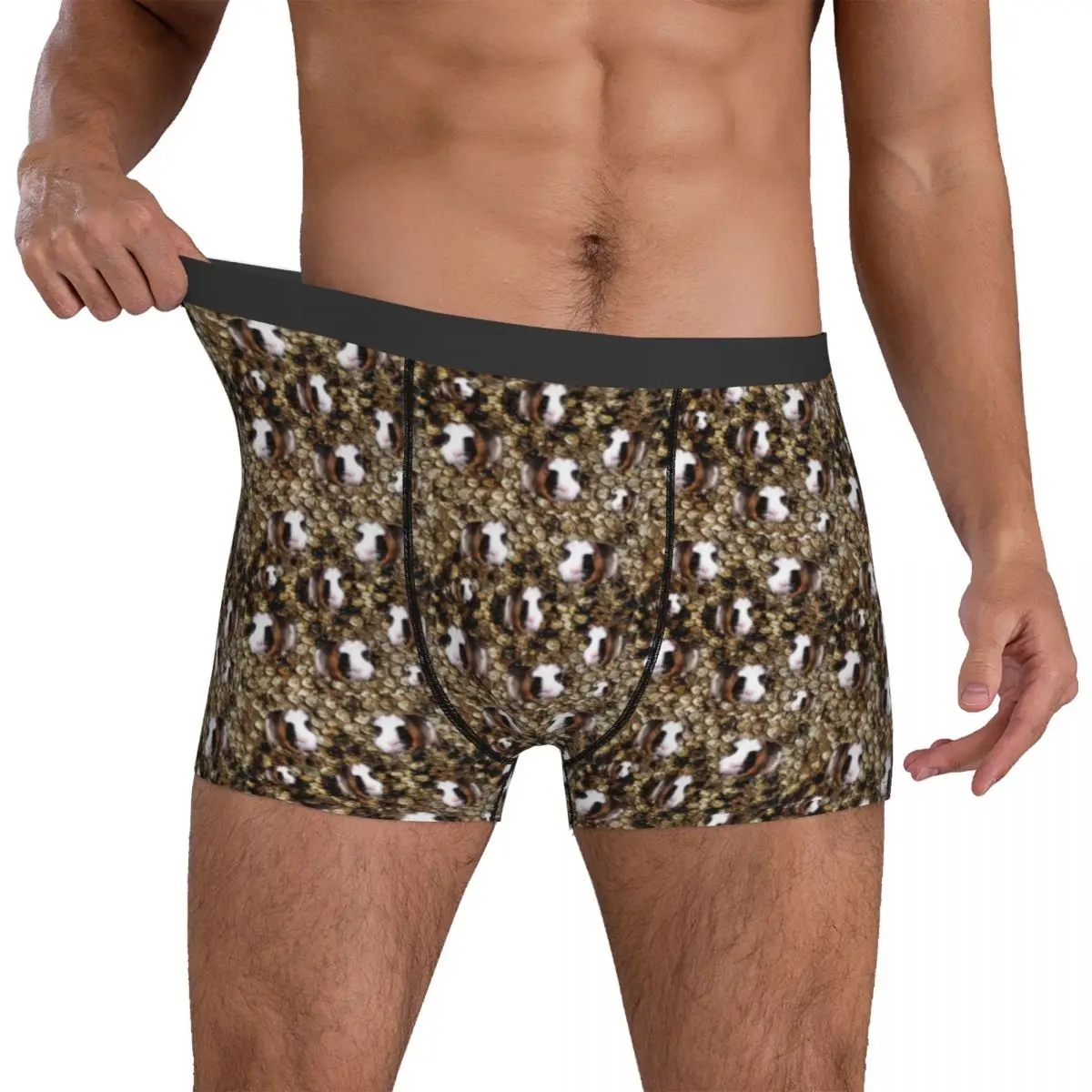 

Guinea Pig Underwear Snake Skin Print Classic Underpants Printing Boxer Brief 3D Pouch Males Plus Size Boxershorts