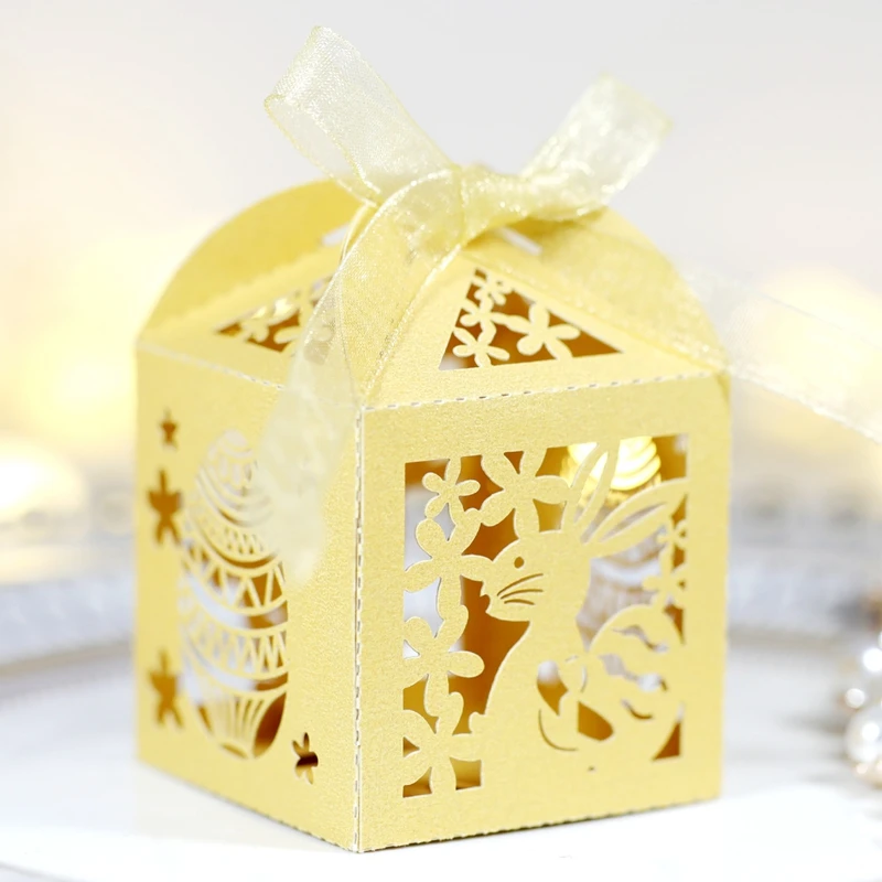 20 шт. бумажная новая Пасхальная коробка конфет полые яйца цыпленка Кролик Форма