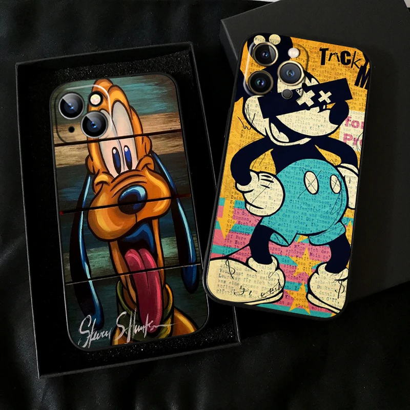 Disney Graffiti Mickey Duck For Apple iPhone 11 12 13 Pro Max 12 13 Mini X XR XS Max SE 6 6S 7 8 Plus Phone Case Soft Coque