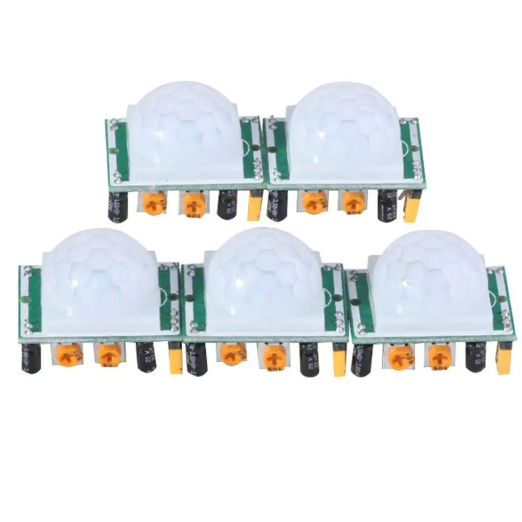 

5PCS Adjustable Human Body Pyroelectric PIR Motion Sensor Detector Electronic Modules