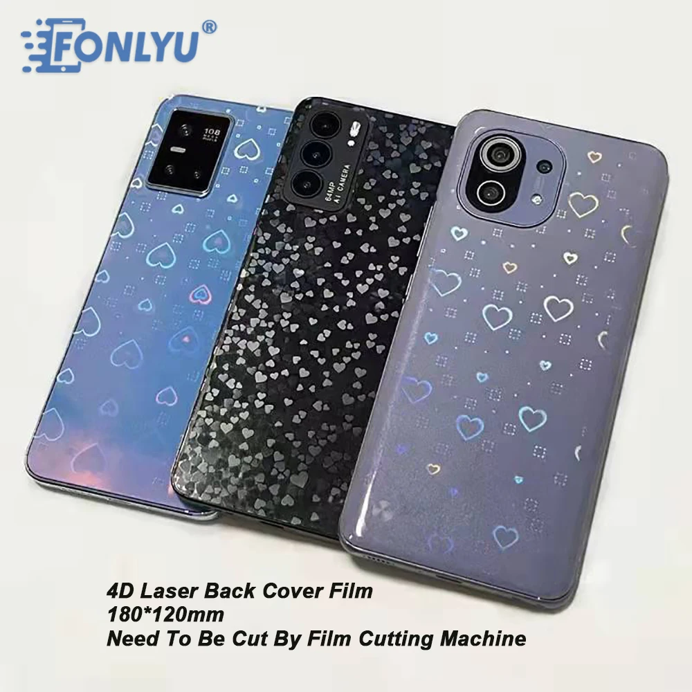 FONLYU Mixed Color 4D Transparent Laser Back Cover Film For iPhone13 pro max Back Glass Protective Film Phone Sticker