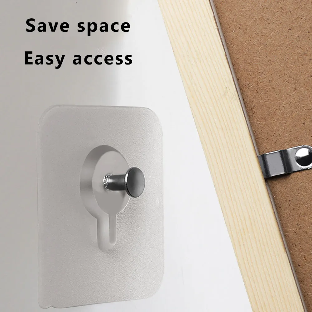 

5pcs PVC Strong Adhesive Nails Wall Poster Seamless Wall Hook Waterproof Transparent Kitchen Bathroom Screw Hook Hanger