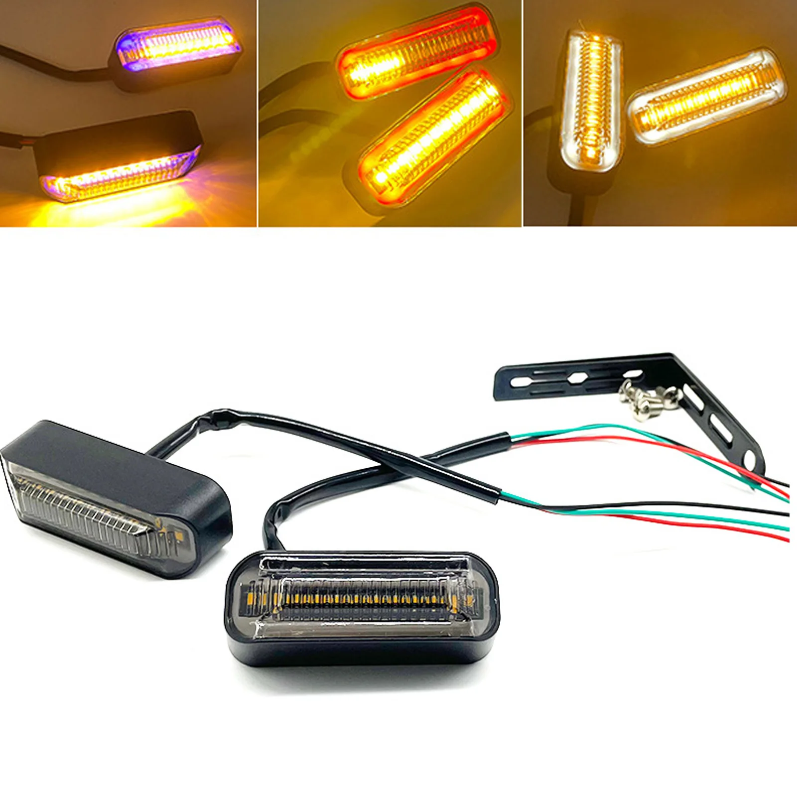 

2Pcs Motorcycle Accessories Lighting LED DRL Flowing Turn Signal Light Stop Signals Water Flasher 2 In 1 Blinker Tail Brake Lamp