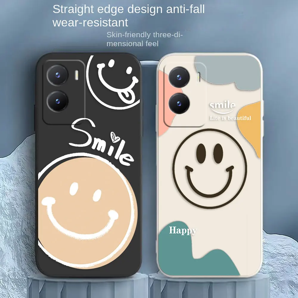 

Happy Ice Cream Smile Face Phone Case For VIVO Y55S Y31 Y33S Y55 Y35 Y51S Y52S Y53S Y66 Y73S Y77 5G Y85 Y93 Case Funda Shell