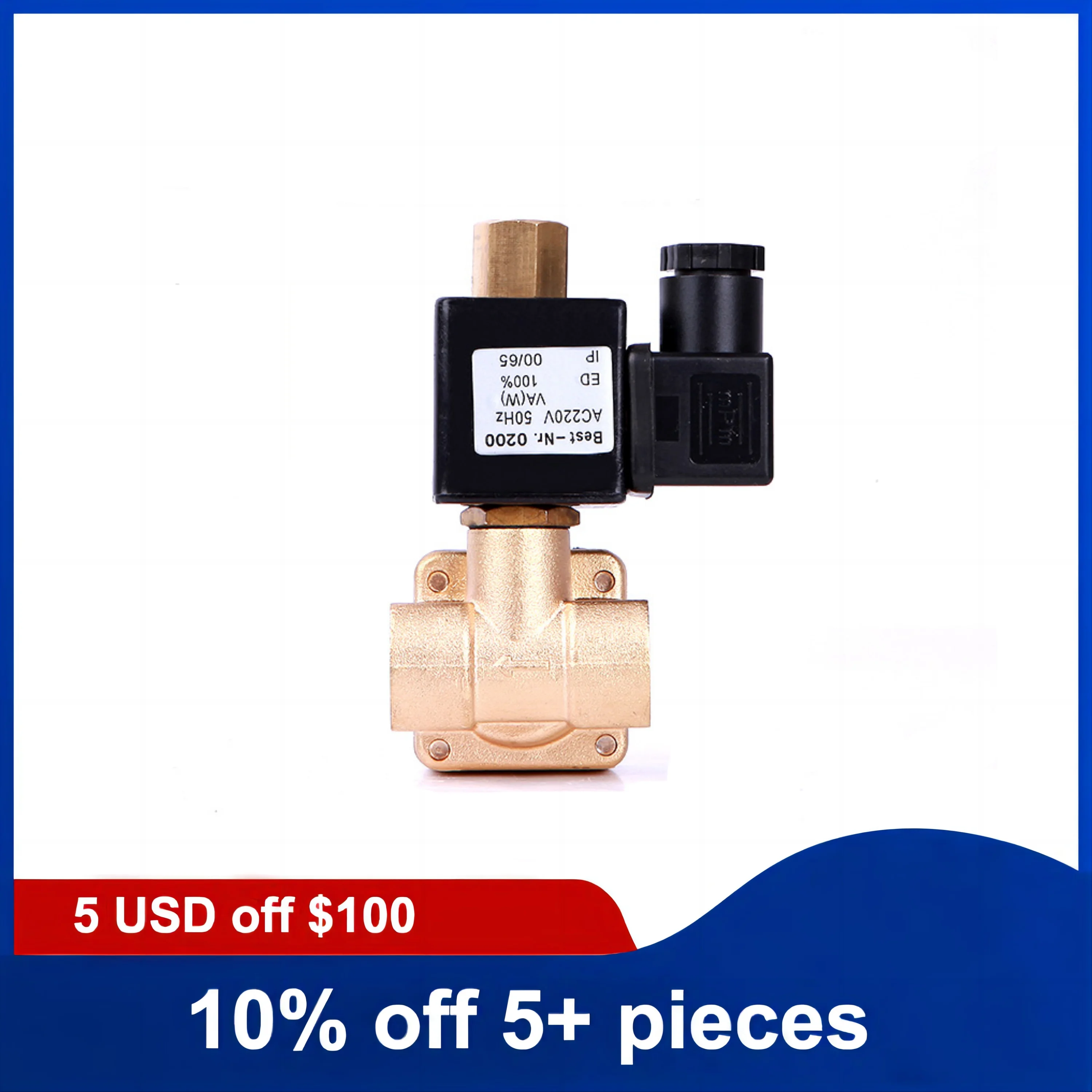 3/8 '' нормально открытый электромагнитный клапан 16 бар пилотного действия 220 В