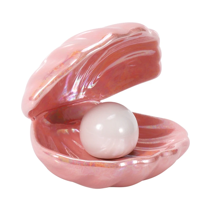 

Shell Pearl Night Light Ceramics Desktop Ornament Bedside Lamp Home Decor Lamp