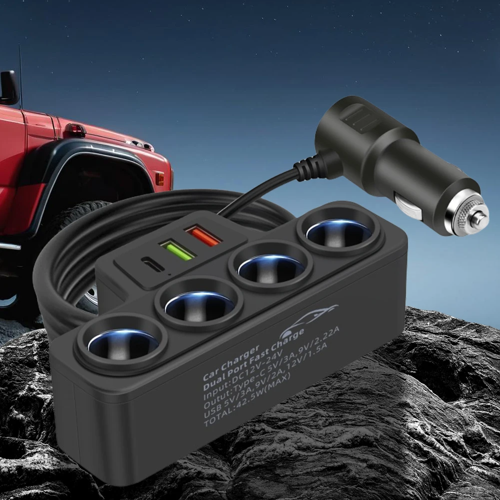 USB-адаптер питания для телефона 4 розетки