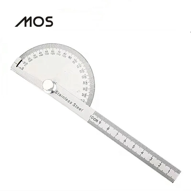 

MOS 180 Degree Protractor Stainless Steel Corner Ruler Goniometer 0-100mm 0-150mm 0-300mm for Woodworking Measuring Tool