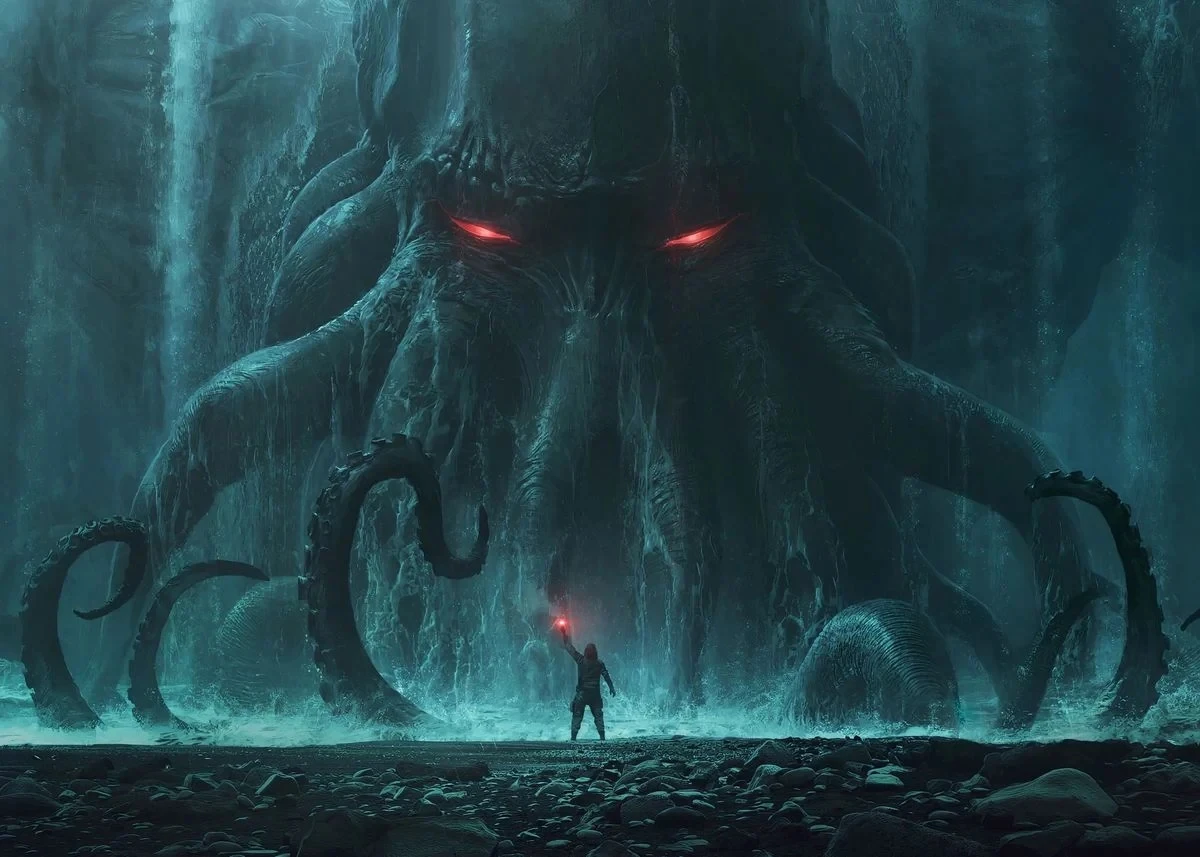 

Cthulhu, Митос, Космический ужас, страшный фотографический плакат с аморфными существами, Картина на холсте, Настенная картина, декор для комнаты и дома