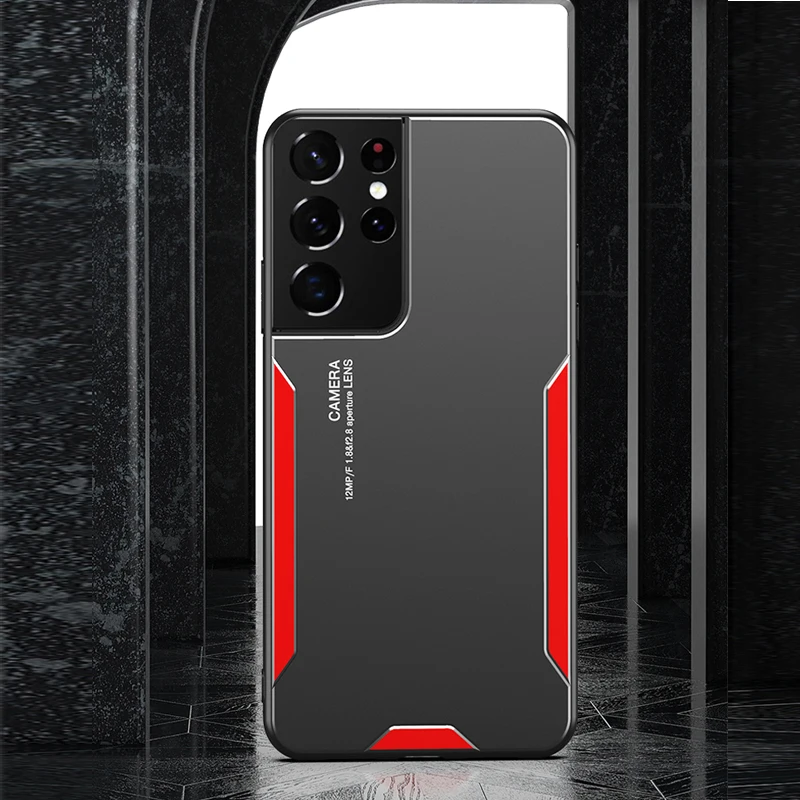 

Luxury Aluminum Metal Matte Case for Samsung Galaxy S21 S20 FE Ultra S10 S9 S8 Note 20 10 Plus A72 A52 A32 Silicone Bumper Cover