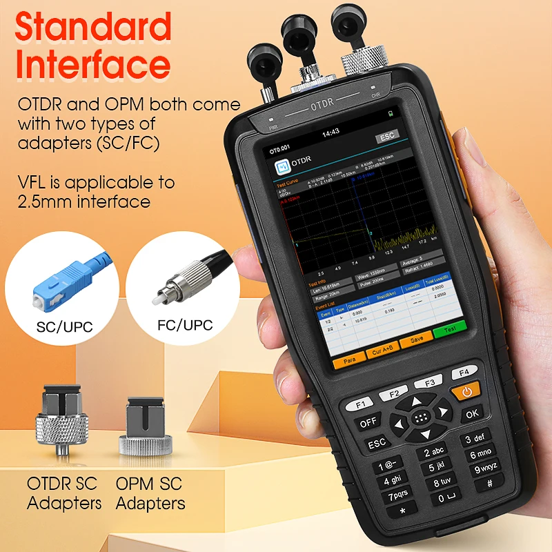 AUA216U/A Smart OTDR 1610nm With VFL/OPM/OLS Touch Screen Multifunctional Optical Time Domain Reflectometer Fiber Optic Tester