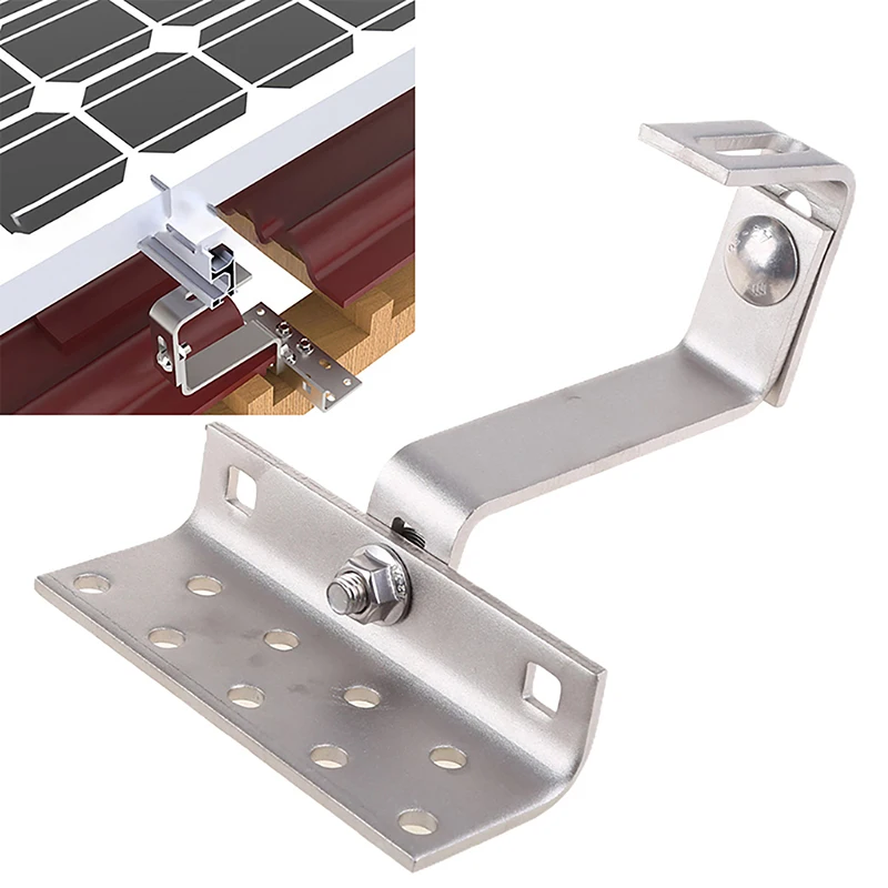 

Stainless Steel Solar PV Photovoltaic Side Mounting Bracket Height Adjustable Tile Roof Hooks Holder Accessores