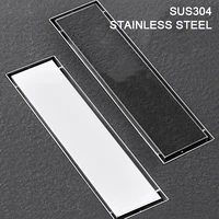 304 stainless steel invisible floor drain long strip bathroom hardware anti odor and insect proof shower accessories for both po