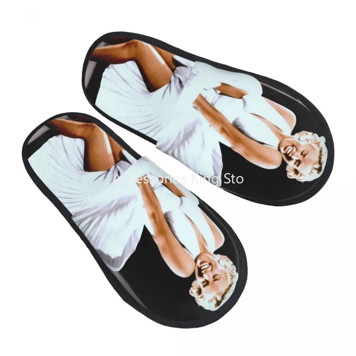 

Marilyns Monroe House Slippers Women Soft Memory Foam Scene Of Her Skirt Blowing Up Print Slip On Hotel Slipper Shoes