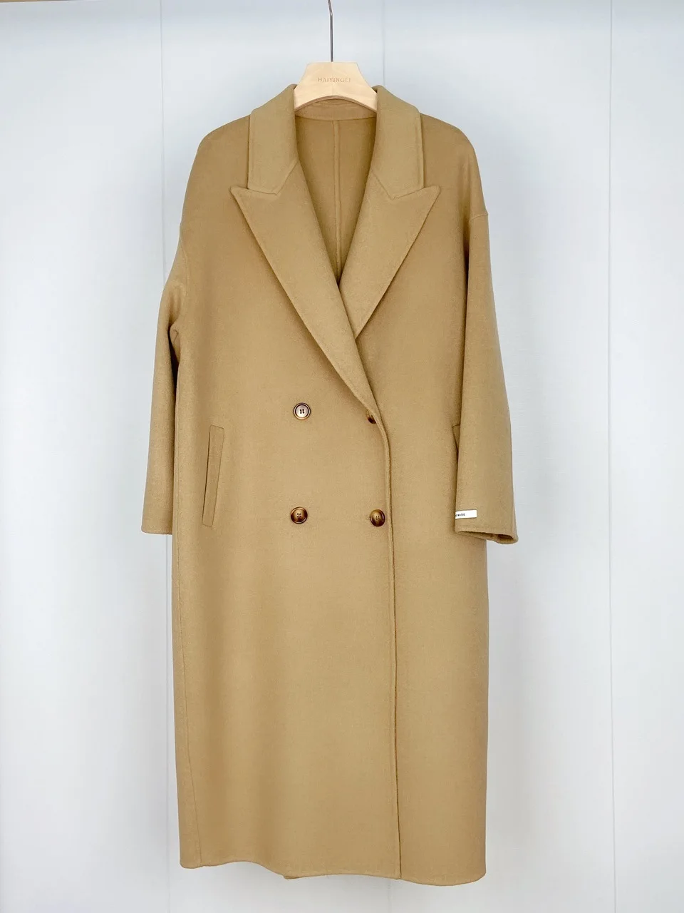 

Autumn 100% Wool Coats Women Turn Down Collar Long Coats Drouble Button Design Women Woolen Coat Veste Femme Tops Abrigo Mujer