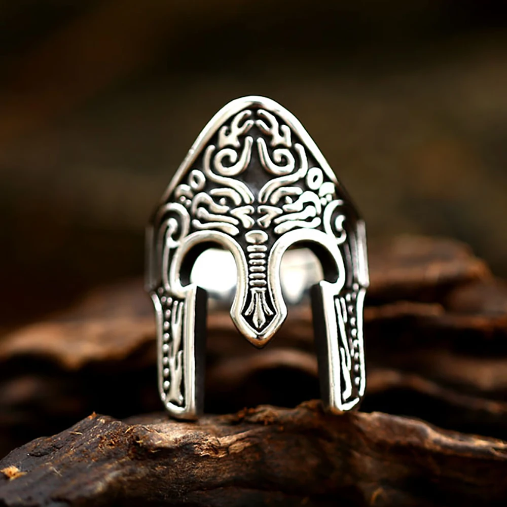 Шлем воина викингов маска кольцо готический винтажный скандинавский