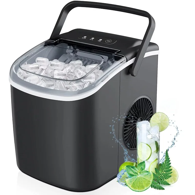 

SUGIFT Countertop Ice Maker Portable Ice Machine with Handle for Home Kitchen Bar Party, Black