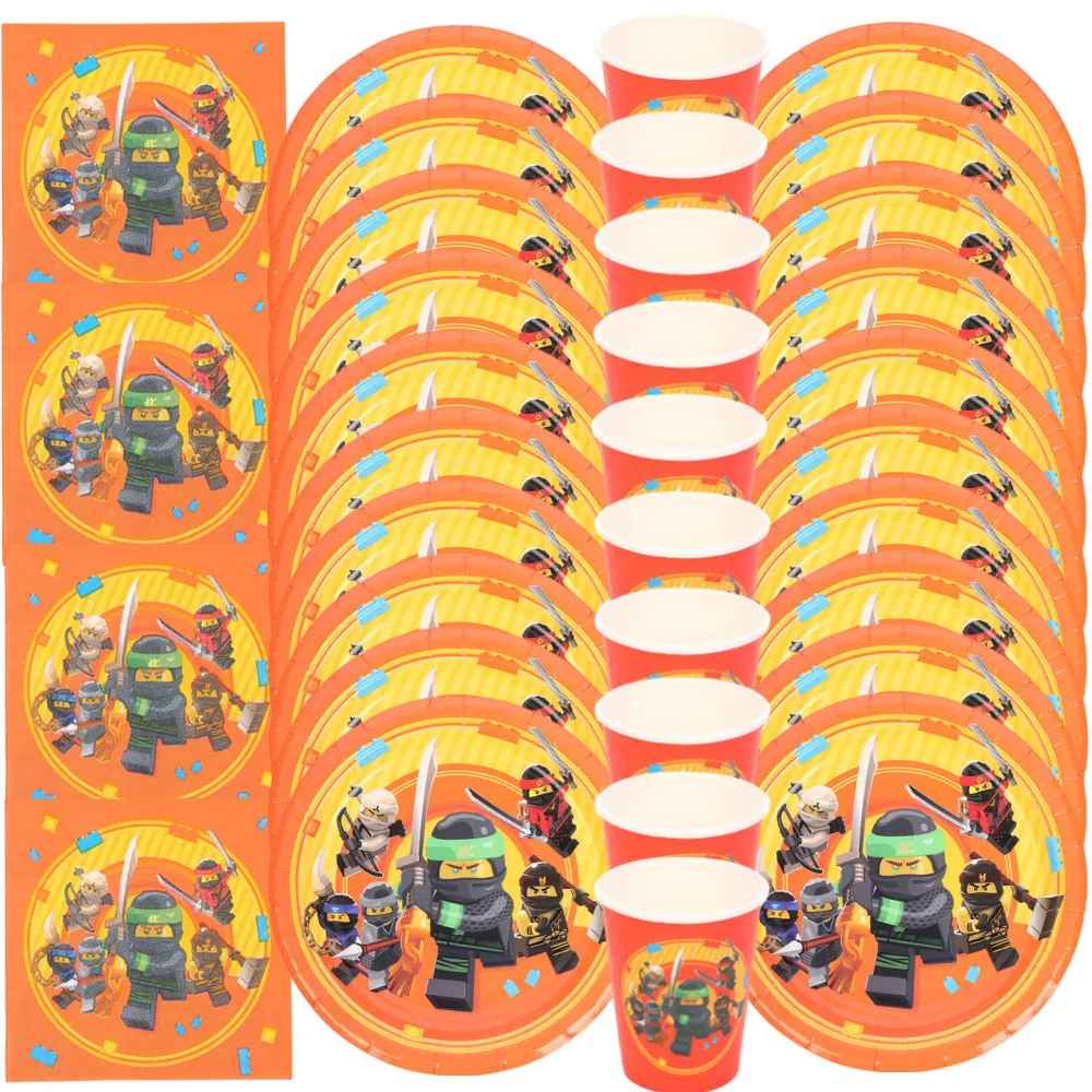 

Ninjago Party Decoration Set Disposable Tableware Kids Paper Napkin Cup Plate Baby Shower Ninja Theme Birthday Party Supplies