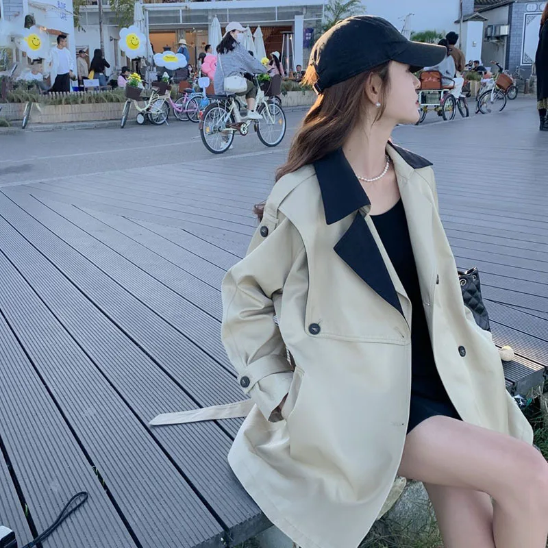 

SuperAen Women's Fashion Korean Trench Coat 2023 Spring Style Coat Single Breasted Long Coat
