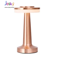 bar table lamp led portable modern electroplated led dimmable restaurant table lamp with usb rechargeable battery desk lamp