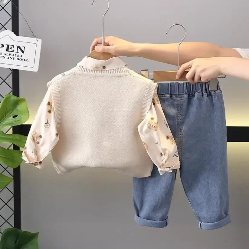 Комплекты свитеров для маленьких мальчиков от 6 до 12 месяцев весенне-осенний