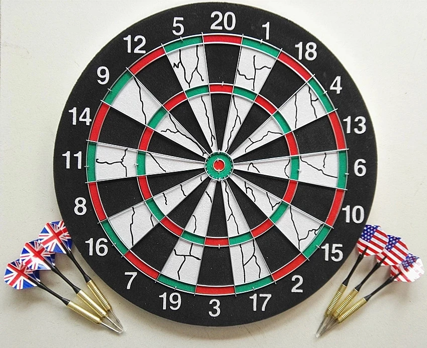 

36CM Professional Double-sided Flocking Dart Board Steel Tipped Darts Competition KTV Entertainment and Leisure with 6 Darts