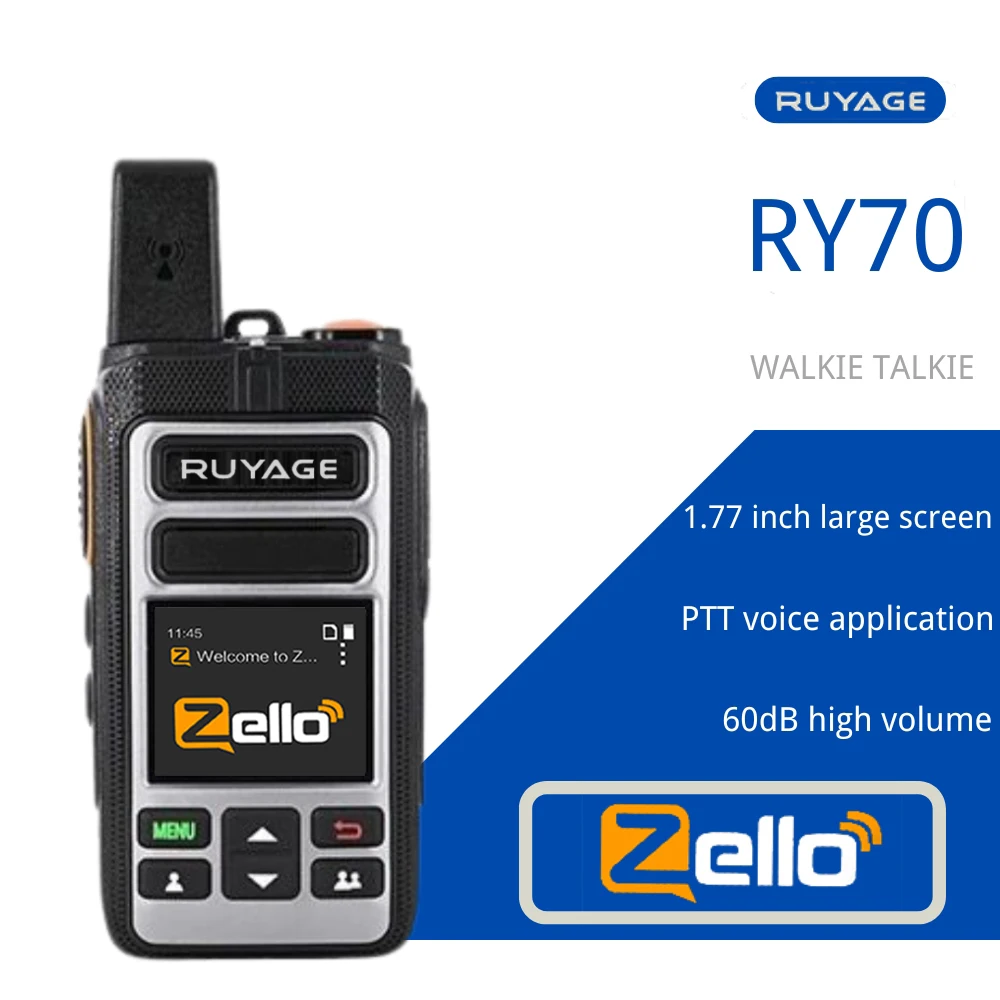 Ruyage-Zello Walkie Talkie радио с сим-картой Wi-Fi Bluetooth большой радиус действия