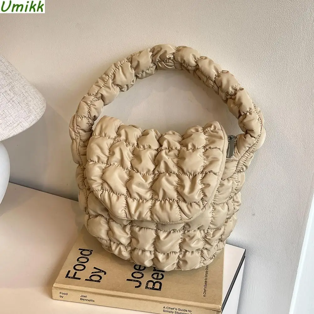 Женская нейлоновая сумка через плечо с карманами сумка-тоут стеганая