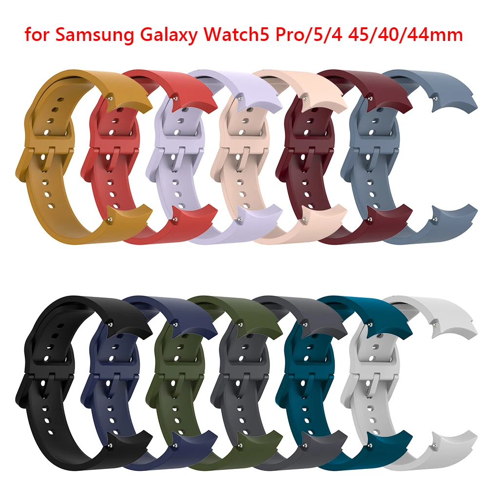 

Ремешок силиконовый для смарт-часов, удобный мягкий водонепроницаемый браслет с цветной застежкой для Samsung Galaxy Watch 5 Pro/5 45/40/44 мм