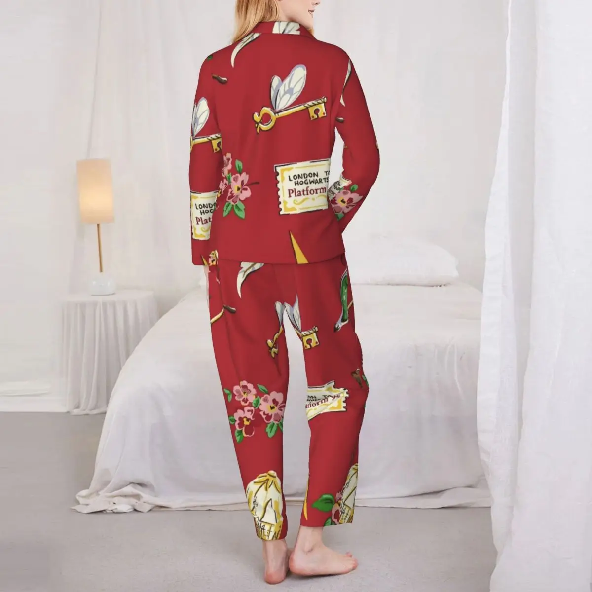 Женский пижамный комплект Гарри Поттер на пуговицах костюм из двух предметов