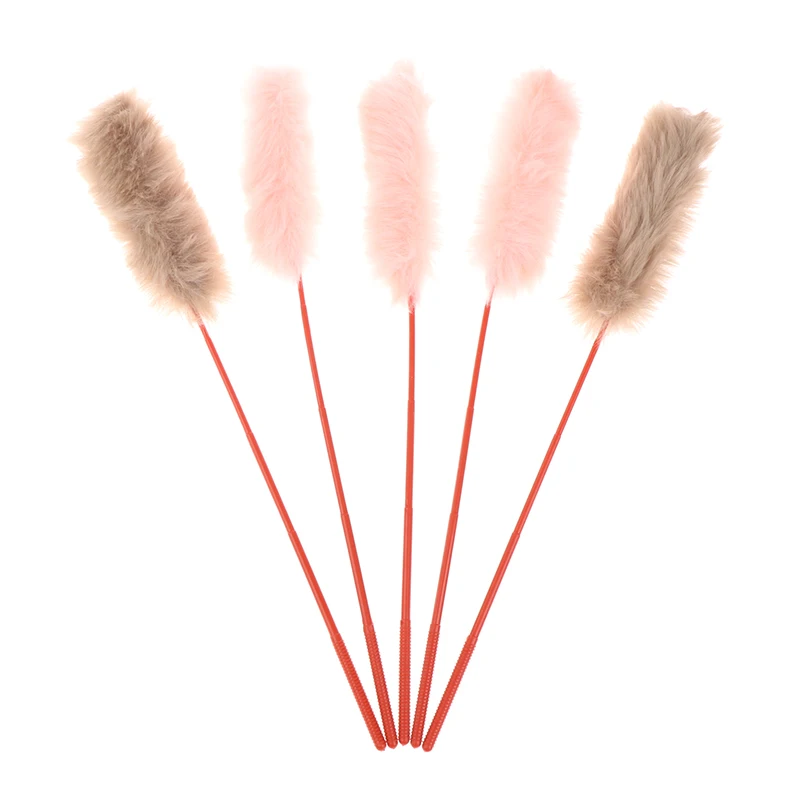 1PC Pet Cat Hairs Teaser Artificial Hairs Pet Cat Toy Fake Hair Fault Fur Teaser Wand Toy Teasers For Cat Play Fun Stick images - 6