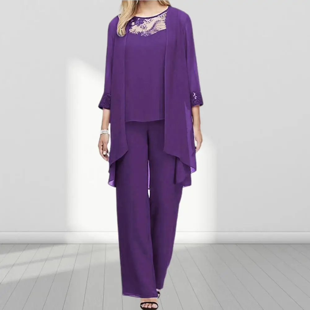 

1 комплект, женский кардиган, жилет и брюки, кружевной облегающий вязаный деловой комплект в стиле пэчворк, облегающий женский наряд, женска...