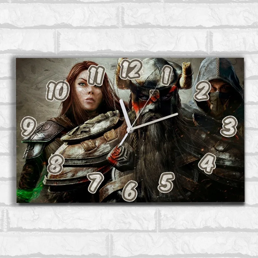 Настенные бесшумные часы ОСП игра The Elder of Scrolls Online Tamriel (PS Xbox PC Switch - 526 | Дом и сад