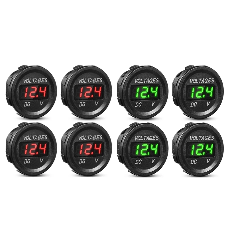 

Hot HG-4XDC 12V Car Voltage Display LED Display Waterproof Voltmeter Boat Voltage Display Monitor Digital Plate Voltmeter