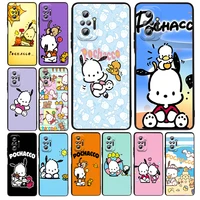 pochacco cute cartoon dog for xiaomi redmi note 11e 11s 11 11t 10 10s 9 9t 9s 8 8t pro 5g 7 5 soft tpu cover black phone case