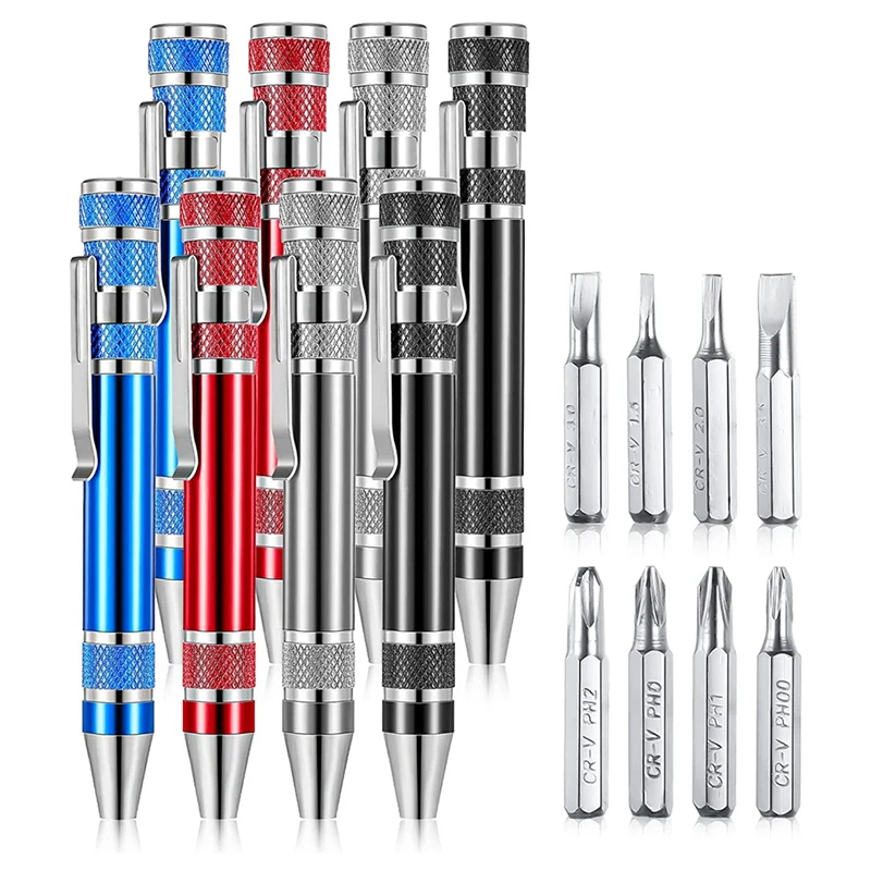 

8Pcs Pen Screwdriver Multitool Pen Style Precision Screwdriver Pen Style 8 in 1 Magnetic Pocket Screwdriver for Home